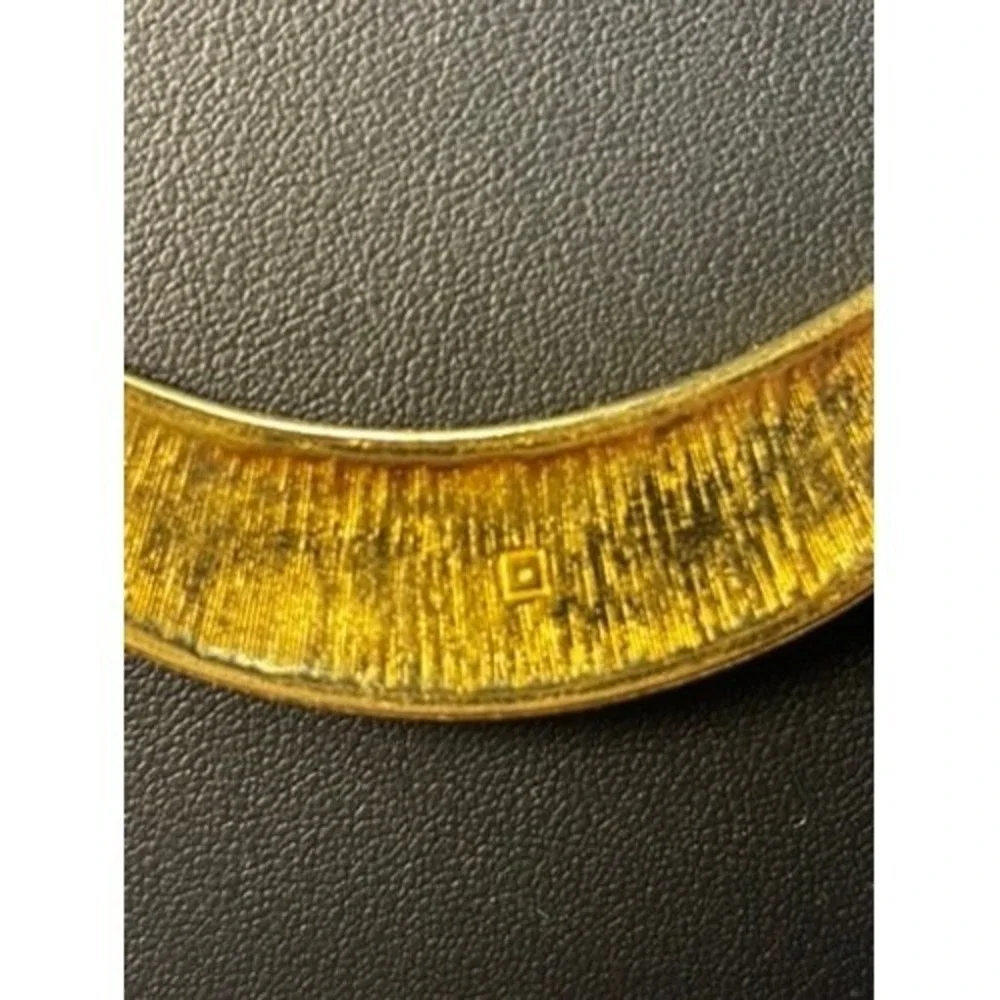 Vintage Gold Bib‎ Necklace Scrollwork Statement Jewelry Greek Revival